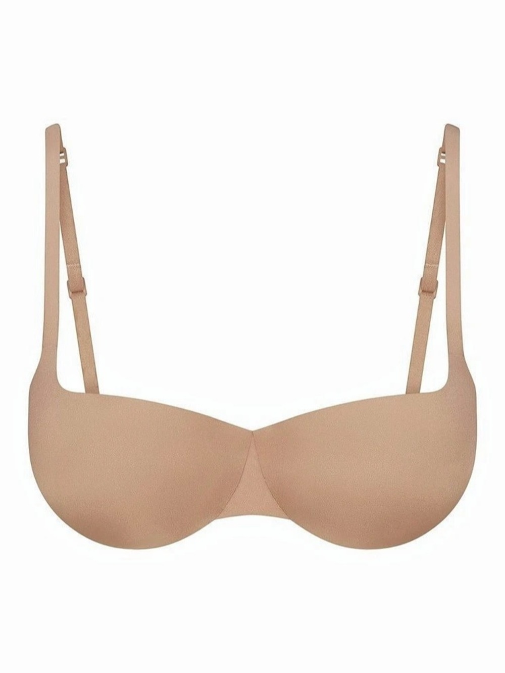 SKIMS Balconette Push-Up Bra 34DD Beige Underwire Lined Hook & Eye Closure